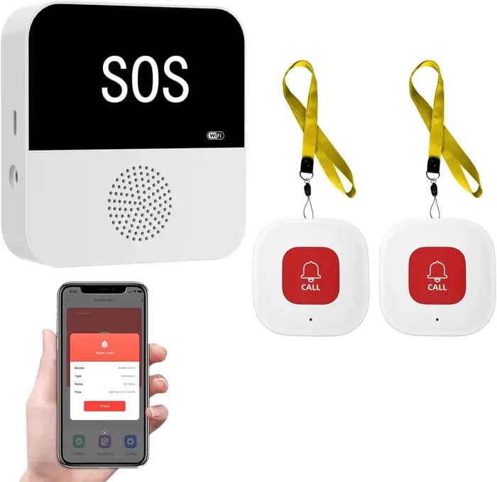 Téléavertisseur sans fil WiFi pour soignants âgés, bouton d'appel SOS, système d'alerte médicale SOS