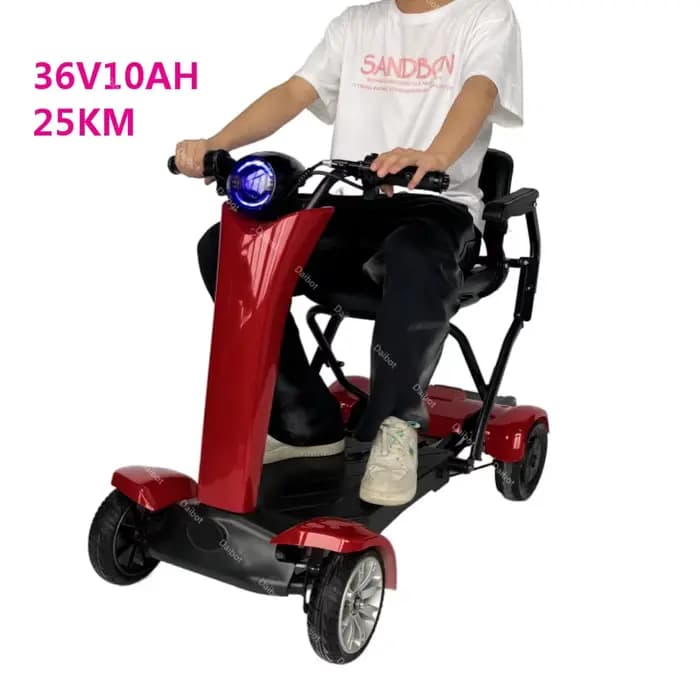 Scooters de mobilité à 4 roues pour Seniros puissant double moteur 36V 500W Mini Scooter électrique 