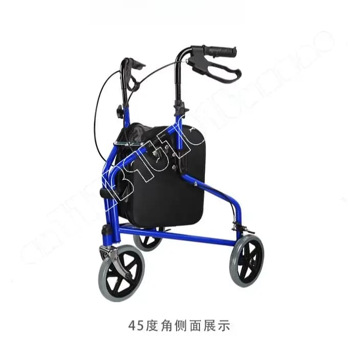 Chariot de réadaptation pour personnes âgées, pliable avec frein, aide à la marche, trois roues
