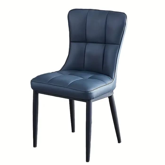 Chaise de salle à manger moderne avec coussin doux et pieds en métal – Chaise simple de bureau éléga