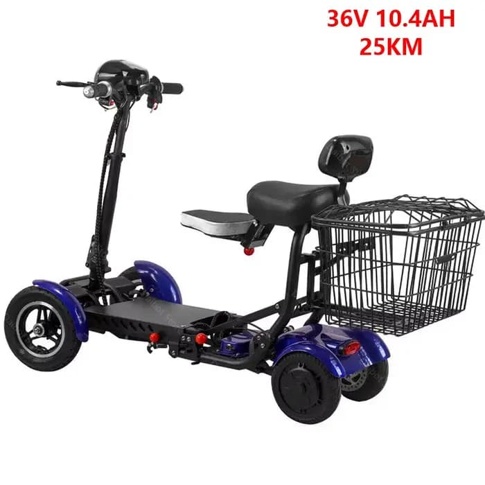 Scooters de mobilité à 4 roues pour 2 personnes avec siège bébé 500W 36V 15.6AH adultes 10 pouces Sc