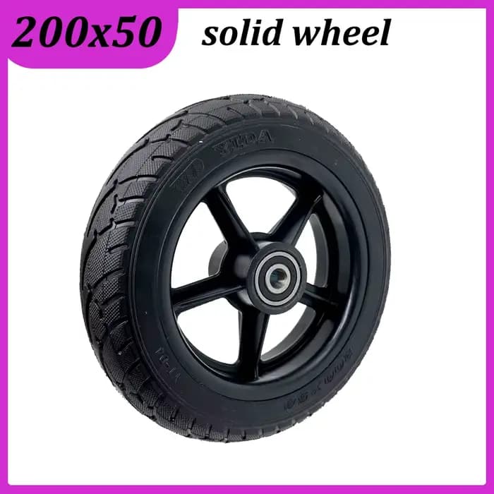 Roue solide 200x50 pour Mini Scooter électrique, roue avant auxiliaire Non pneumatique de 8 pouces