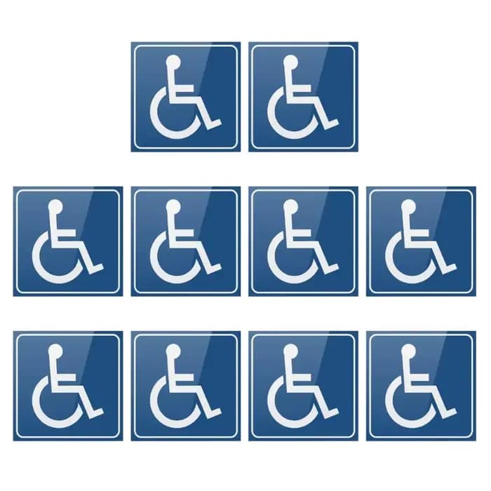Autocollant signe accessible aux handicapés/fauteuils roulants handicapés, 3 ''/4'', auto-adhésif Du