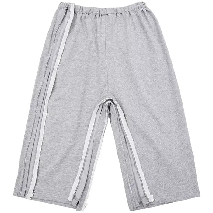 Pantalon à double fermeture éclair facile à porter pour personnes âgées, orthopédiques, paralysées e
