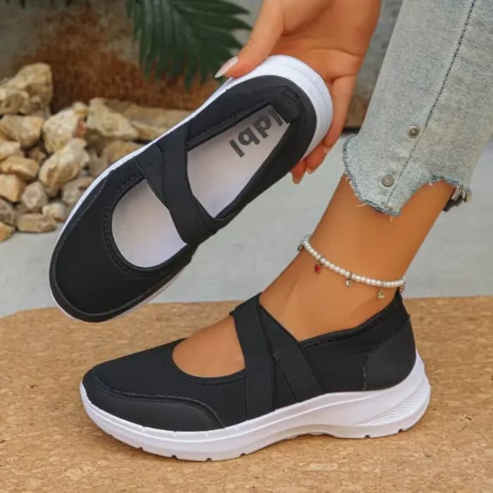 Chaussures décontractées élégantes à bout rond et semelle épaisse pour femme, nouvelle collection pr
