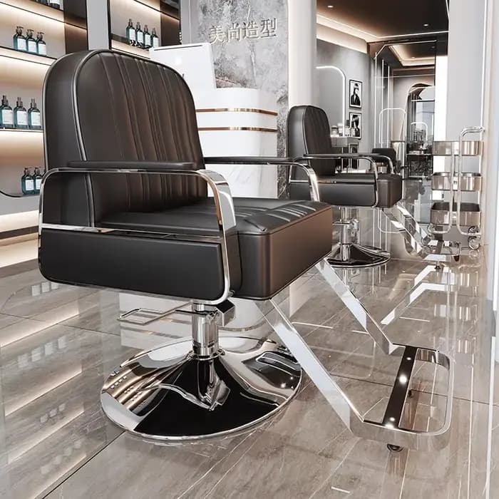 Fauteuil de barbier avec repose-pieds rabattable, fauteuil de salon professionnel moderne, confortab