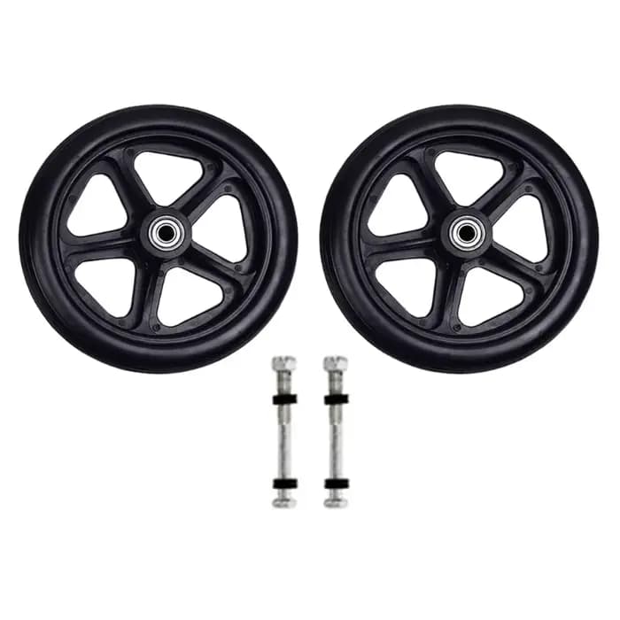 2 pièces 6/7/8 pouces fauteuil roulant robuste roues avant roulettes lisse Flexible solide pneu roue