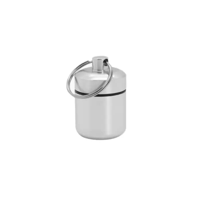 Boîte à pilules étanche en aluminium avec rangement scellé, tête plate et porte-clés pour vitamines,