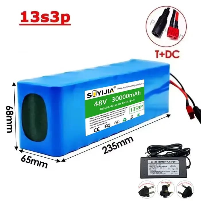 Batterie Lithium-Ion 100% Neuve 48 V 30Ah 13S3P, pour Scooters Électriques Citycoco BMS 54.6 V