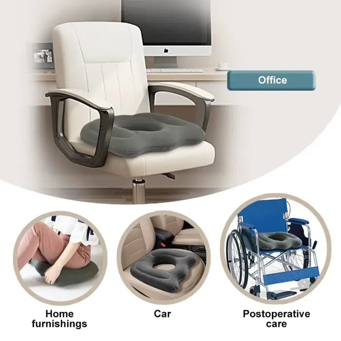 Coussin ergonomique en gel anti-escarres, mousse à mémoire de forme haute densité, s'adapte au suppo