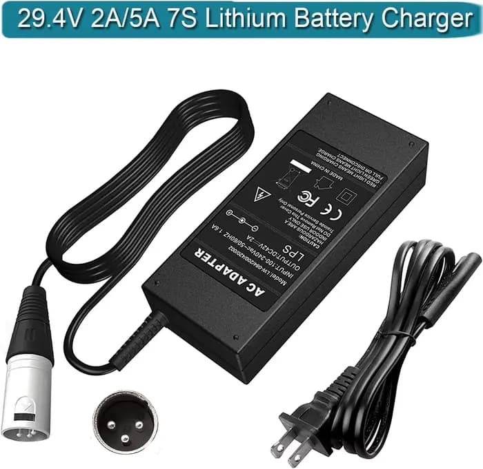 Chargeur de mobilité 29.4V 2A, chargeur d'alimentation de batterie au Lithium 24V pour fauteuil roul