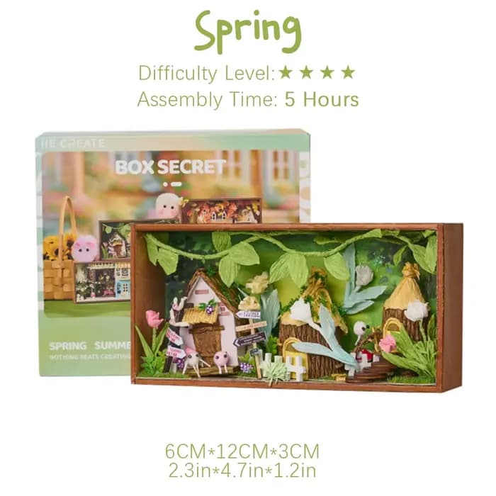 Puzzles en bois Kit de maison miniature bricolage maison coin saison printemps hiver Kits artisanaux