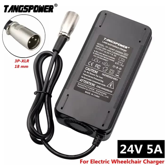 Chargeur de batterie au plomb 24V 5A pour fauteuil roulant électrique 28.8V, pour voiturette de golf