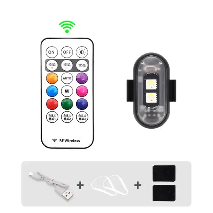 Lumières stroboscopiques Led RGB pour Scooter, Flash de vélo, lumière sans fil, avion, hélicoptère, 