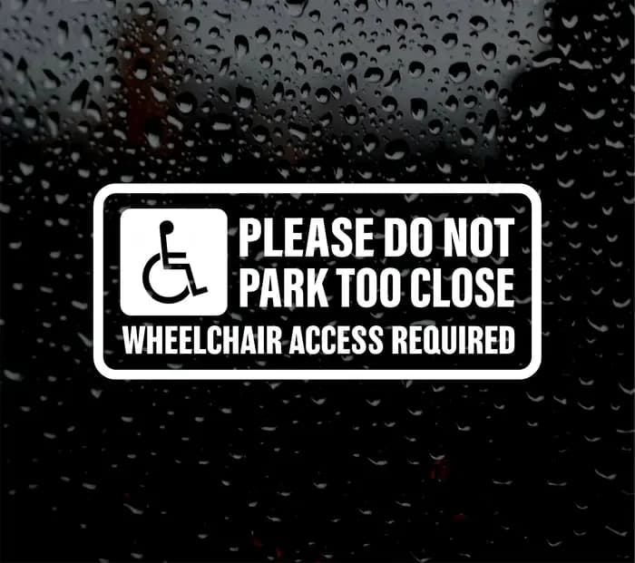 Autocollants d'accès pour fauteuil roulant requis, 15cm X 6cm, pour voiture, fenêtre, porte, handica