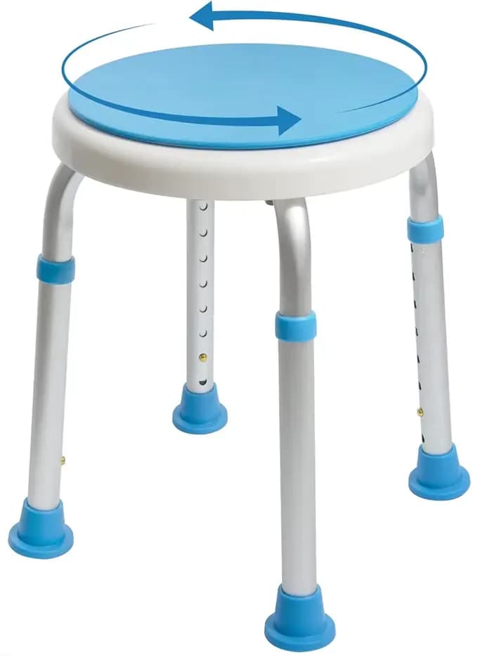 360 °   Tabouret de douche rond rotatif avec siège pivotant, chaise élévatrice de baignoire Portable