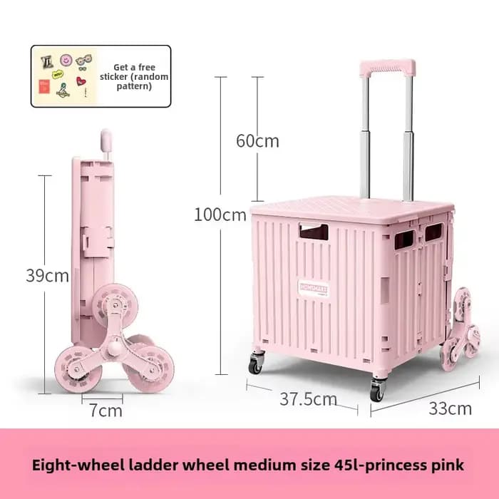 Chariot de courses pliable pratique pour supermarché, chariot pliable pour monter les escaliers avec