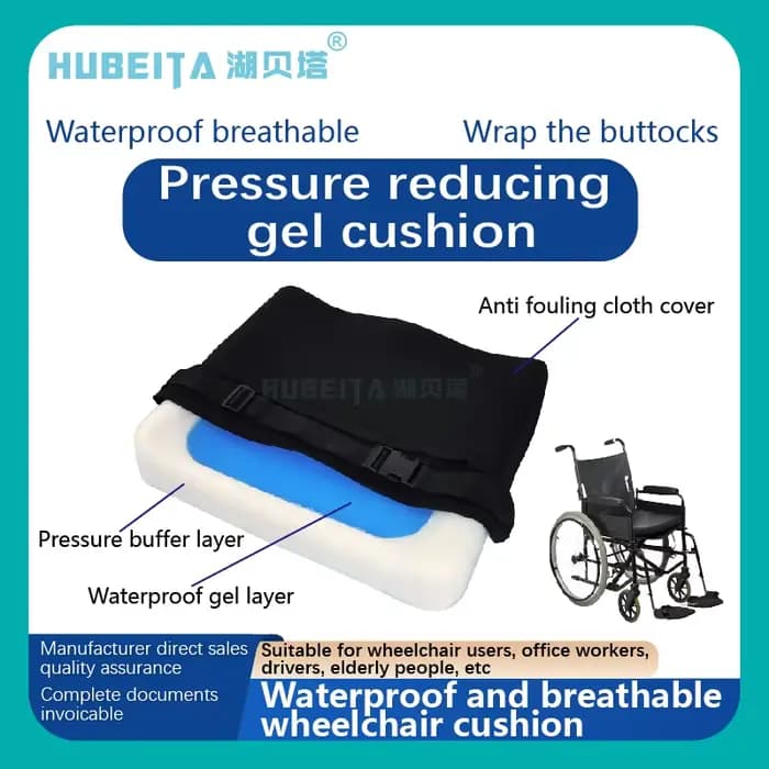 Coussin imperméable en gel pour fauteuil roulant, coussin en titane pour s'asseoir longtemps au bure