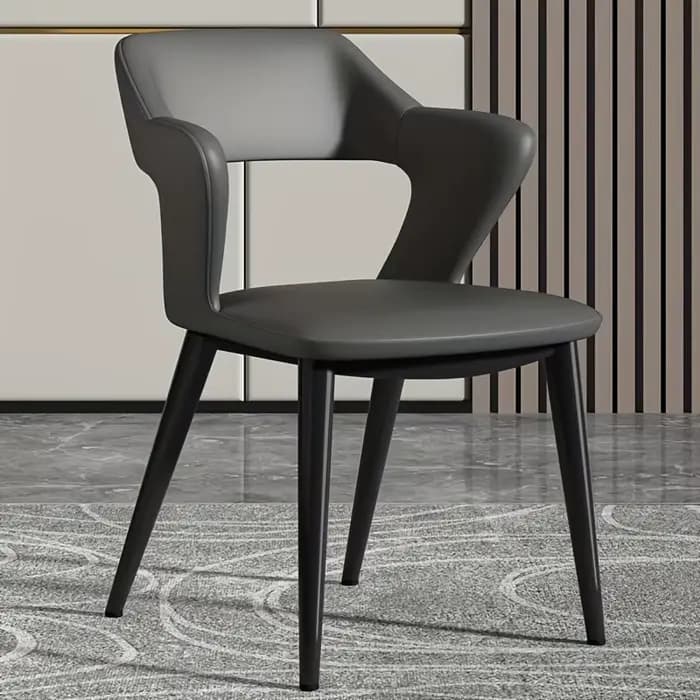 Chaise de salle à manger en cuir de Style français avec dossier, Design creux, adaptée au Clubhouse,