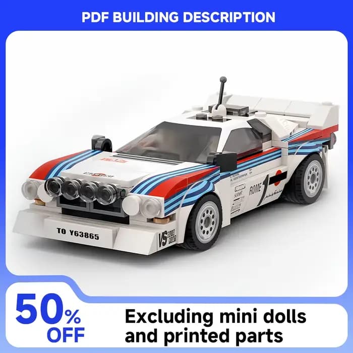 244 pièces MOC-130287 Rally Racing Lancia Rally 037 Martini Racing 1983 Monte Carlo Blocs de constru