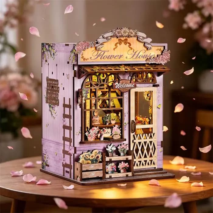 Kit de maison de poupée miniature en bois à construire soi-même, modèle de puzzle 3D, jouet pour enf