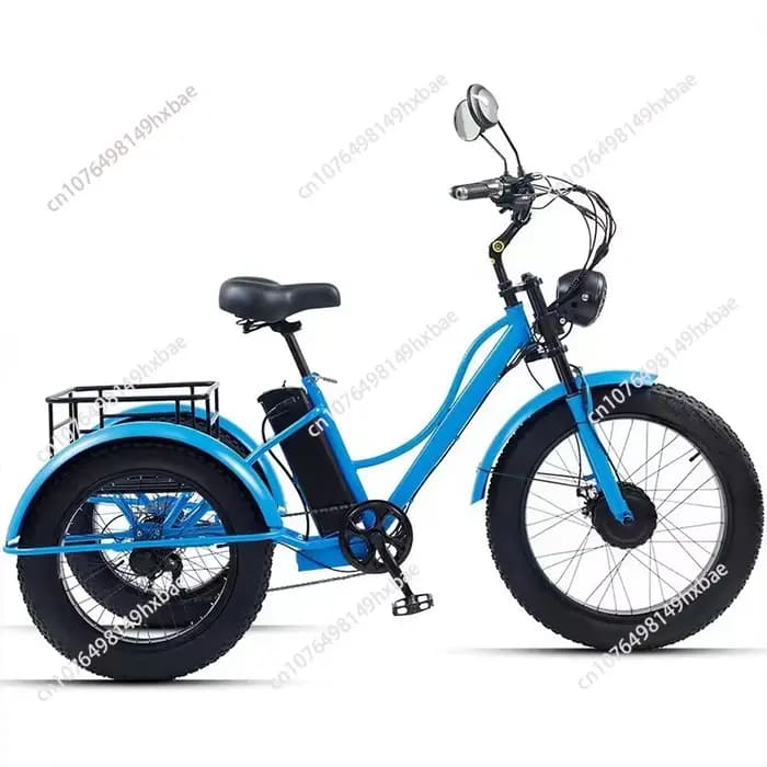 Vélo électrique pour homme, 24 pouces, 750W, 48V, tricycle électrique à trois roues, pneus larges, p
