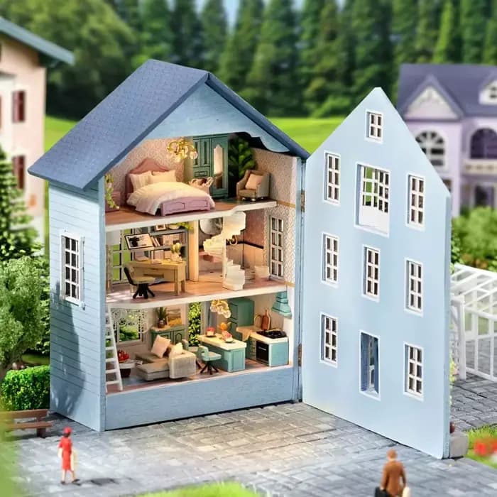 Kit de maison de poupée Miniature en bois, bricolage, assemblage mignon fait à la main, Mini modèle 