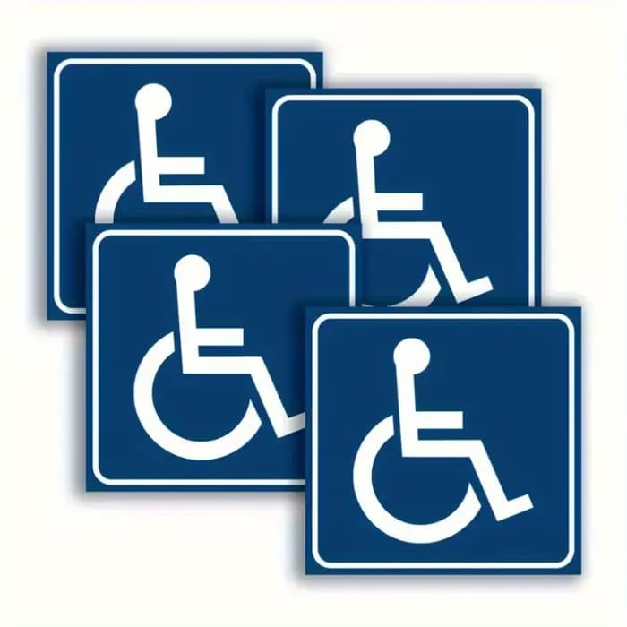 Autocollant de signe d'accès sans barrière, signe de fauteuil roulant pour handicapé, autocollants a
