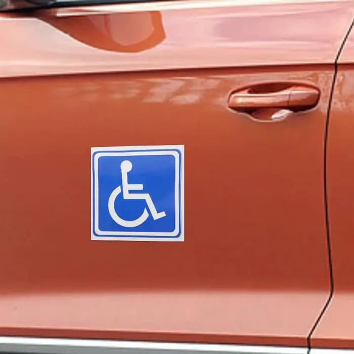 Autocollants symbole pour fauteuil roulant, 7 pièces, autocollants d'accès pour personnes handicapée