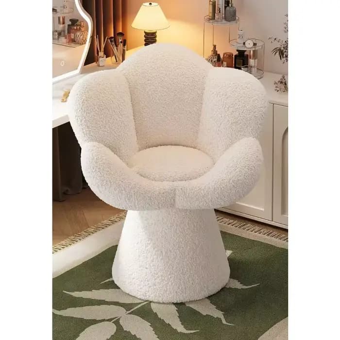 Tabouret de maquillage et de coiffure pour chambre à coucher, design moderne et simple, couleur crèm