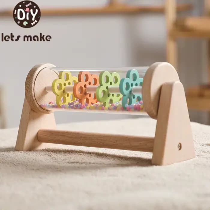 Jouet de bâton de pluie Montessori pour bébés, Shaker Musical en bois, Instrument éducatif sensoriel pour les tout-petits de 6 à 12 mois