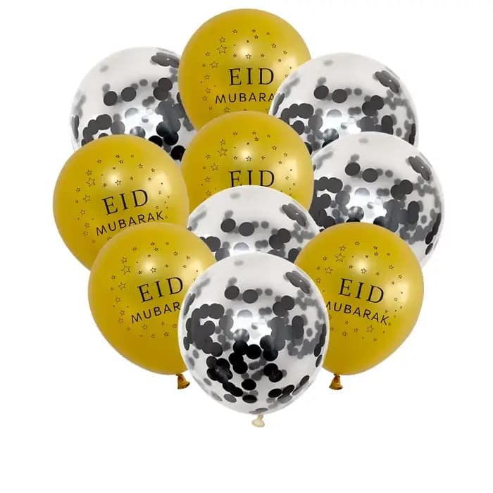 Ballon Eid Mubarak pour la décoration du Ramadan, fournitures de fête musulmane, aide à la maison, al-fitr, Mubarak Kareem, festival islamique, 10 pièces, 2024