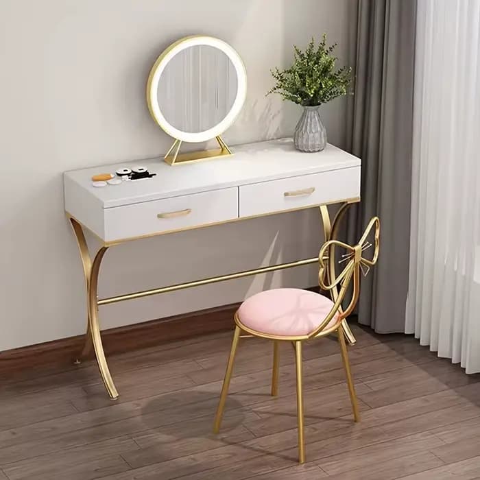 Tabouret de maquillage, tabouret de maquillage, moderne et simple, avec bretelles, coussin de siège, chaise de bureau avec nœud papillon, chaise ergonomique rose