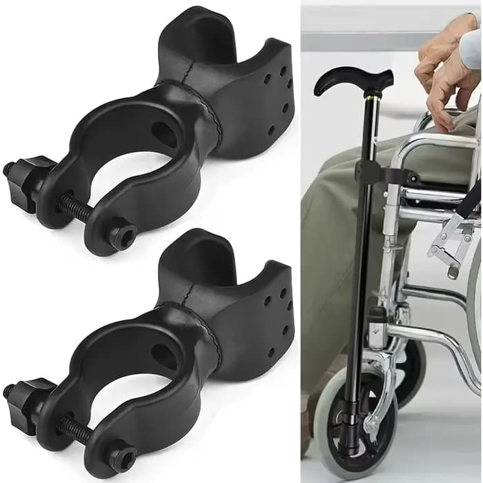 Support de canne pour fauteuil roulant