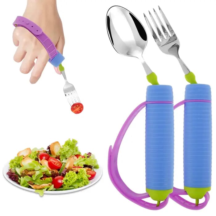 2 pièces d'ustensiles adaptés aux personnes âgées
