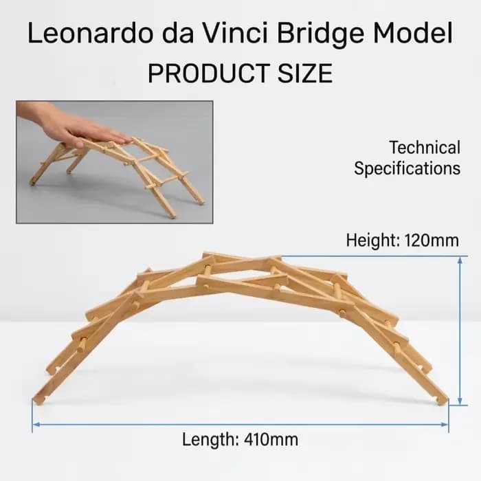Kit de construction de pont en bois Beili, modèle de pont en arc, blocs de construction DIY, jouets d'expérimentation scientifique faits à la main, cadeau pour enfants