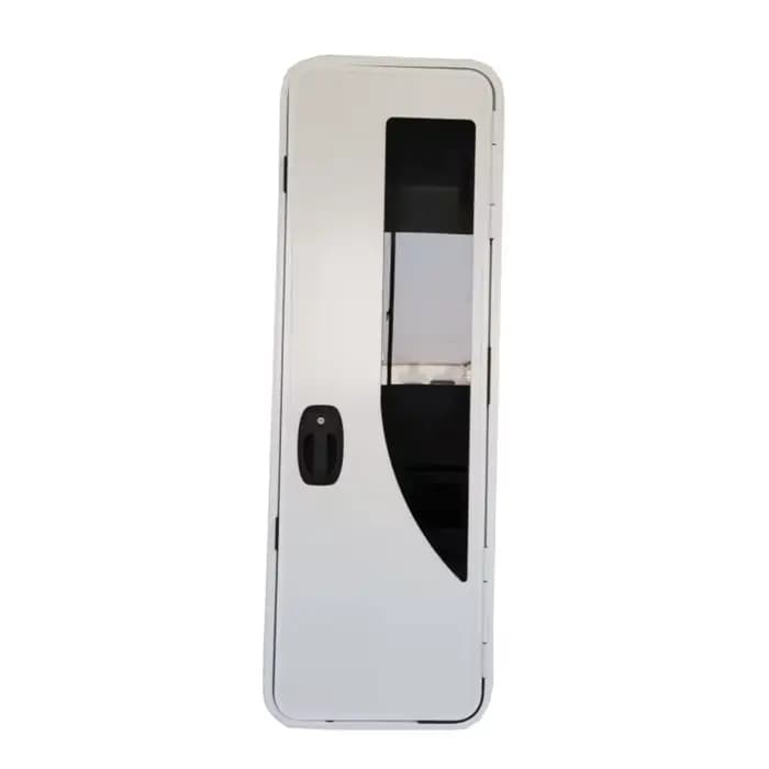 Porte de caravane européenne de qualité supérieure, cadre en aluminium blanc, double point de verrouillage, porte moustiquaire