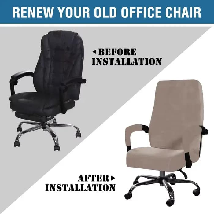 Housse de chaise de direction en velours pour ordinateur, nouvelles housses de chaise d'ordinateur en cuir, housse élastique extensible pour chaises de bureau pivotantes, 2026