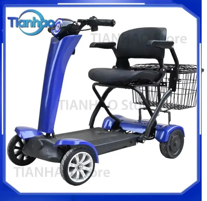 [Personnalisé] Scooter électrique pliable à double moteur 250W avec 4 roues pour personnes handicapées