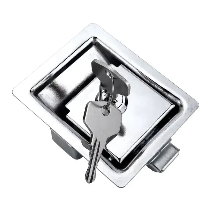 Blanc - Serrure de porte RV en acier inoxydable, serrure de remorque, adaptée pour : RV, camping-car, camping-car, remorque de voyage, etc.