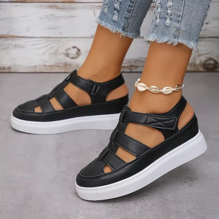 Femmes sandales nouvel été talons compensés plate-forme sandales femmes évider gladiateur sandales respirant semelle épaisse chaussures pour les femmes