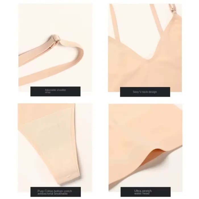 Ensemble de soutien-gorge pour femmes, dos en T, sans couture, sans fil, Push up, confortable, respirant, Yoga, sous-vêtements de sport