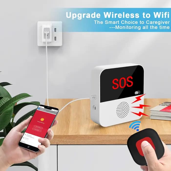 Système de bouton d'appel SOS sans fil WiFi intelligent pour soignant