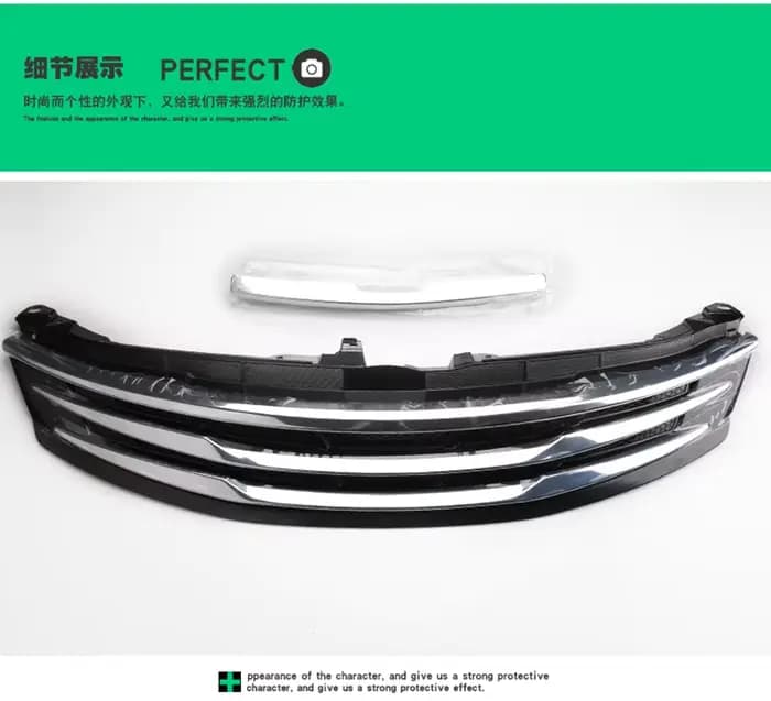 MONTFORD – calandre avant en ABS chromé pour Toyota Camry 2015 2016, calandre avant modifiée, brillant, maille centrale, accessoires de voiture