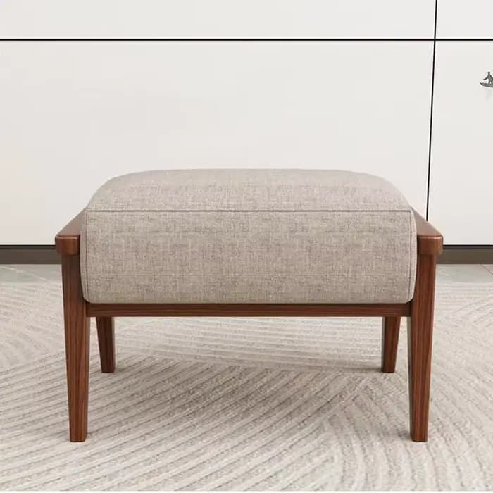 Pouf ottoman minimaliste moderne, repose-pieds en bois massif pour salon, banc à chaussures pour entrée, siège confortable pour le pied de lit