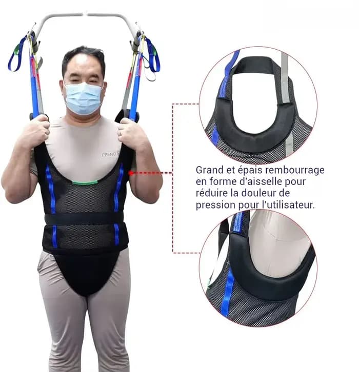 Ehucon Harnais de marche rembourré confortable pour patient