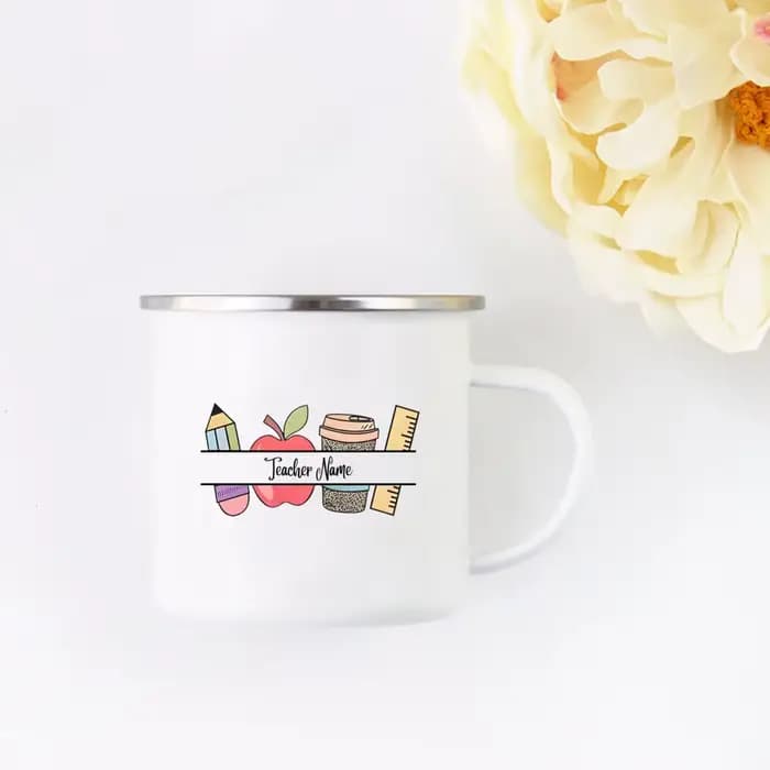 Tasse d'enseignant personnalisée avec nom, merci d'avoir aidé à moi, cadeau de croissance, cadeaux d'appréciation pour enseignant primaire, tasse à café