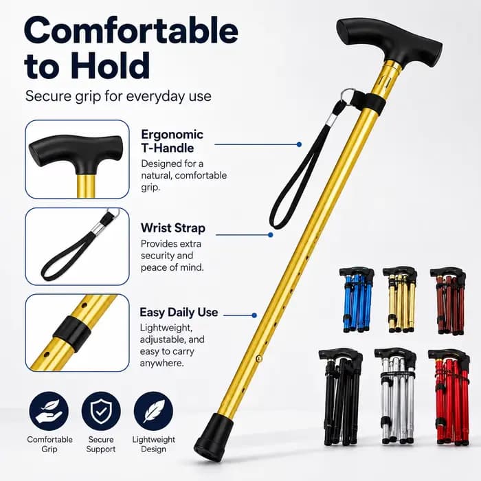 Canne de marche pliable réglable