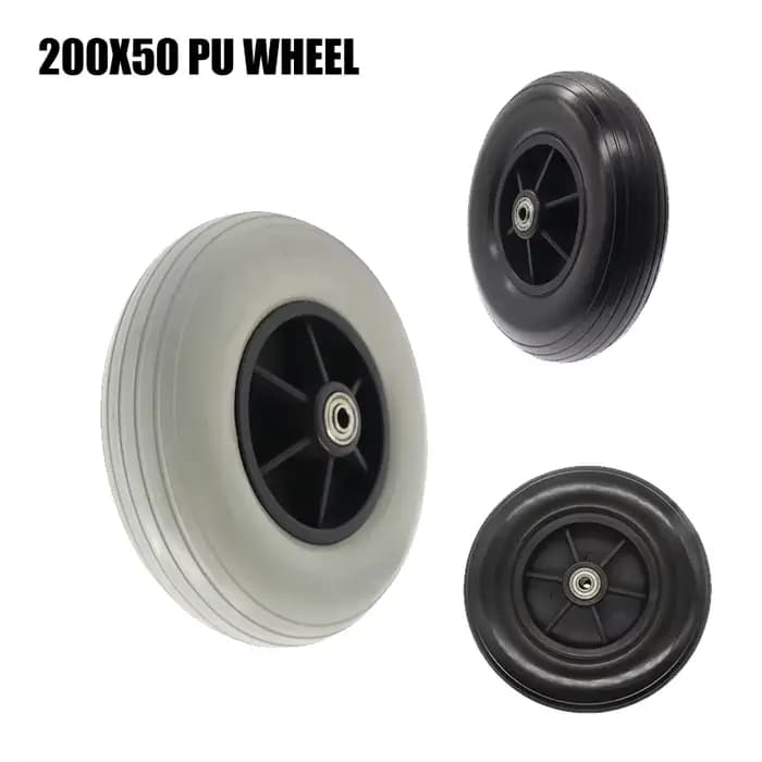 Roue en PU 200x50, pneu solide de 8 pouces pour fauteuil roulant