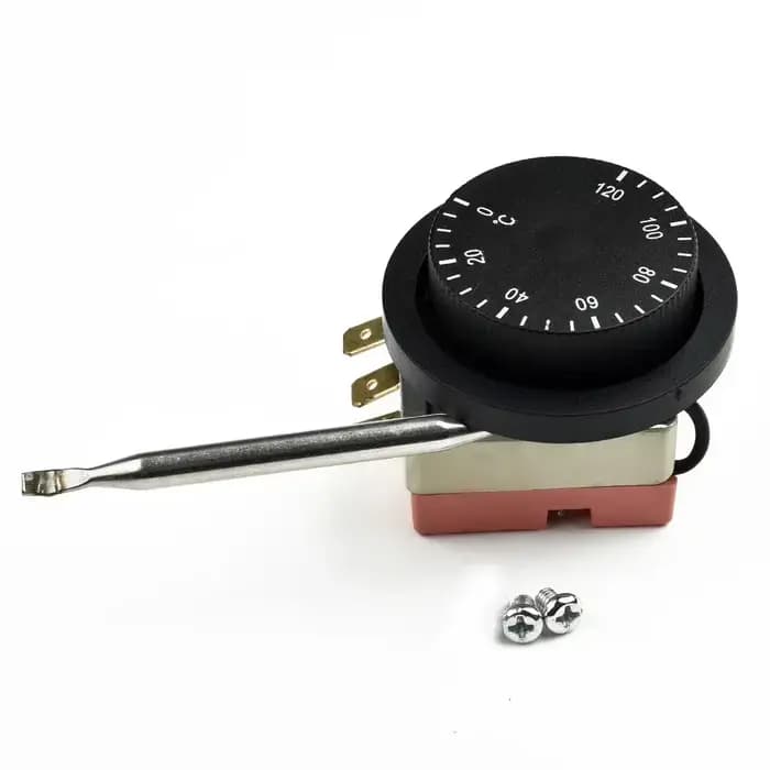 Commutateur de thermostat de ventilateur électrique réglable Carhome 0 ℃ ～120 ℃   Ventilateur de refroidissement avec interrupteur de contrôle de température rotatif 12V, Therm capillaire